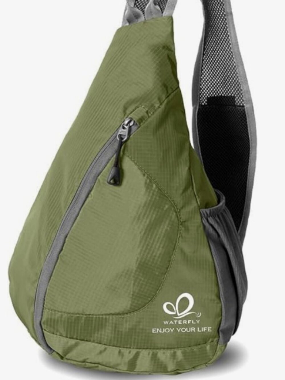 WATERFLY Packable Nylon Shoulder Sling, Chest, Sport, Hiking Bag,  (Olive)